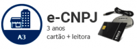 E-CNPJ A3 DE 3 ANOS EM CARTÃO + LEITORA