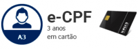 E-CPF A3 DE 3 ANOS EM CARTÃO